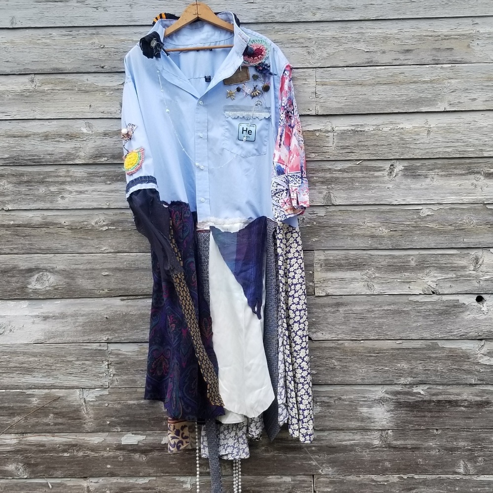 90s Boho Dress Kimono Upcycled Costume